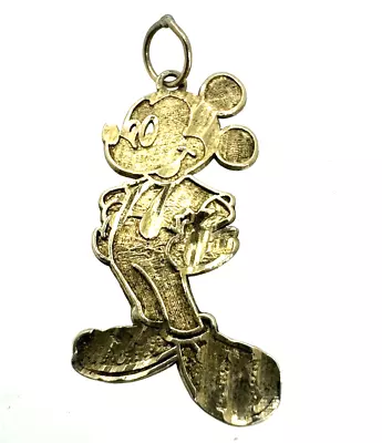 Solid 10K Yellow Gold Mickey Mouse Pendant 1.1 Inch • $129.99