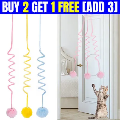 Hanging Door Cat Plush Toy Teaser Toys Retractable Interactive Cat Toy With Bell • £5.99