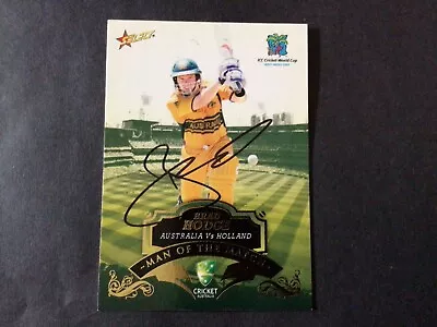 $10 • Buy Brad Hodge Signed Australian Cricket Card Man Of The Match Test ODI T20