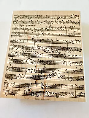 Stampin Up Sheet Music Notes Large Rubber Stamp 2000 5  X 6  Musical • $17.99