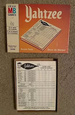 Vintage YAHTZEE Score Pads In Original Box Milton Bradley C6100 Canada Bilingual • $5.99