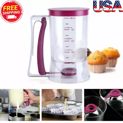 Batter Dispenser DIY Muffin Cupcake Pancake Kitchen Measuring Baking Tools 900ML • $7.85