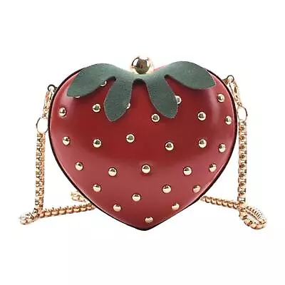 Girls Strawberry Purse Fashion PU Leather Handbag For Bridal Female Prom • $27.80