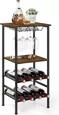 Metal Wine Rack Table Freestanding Floor Bottles Bar Storage & Display Holder • $43.99