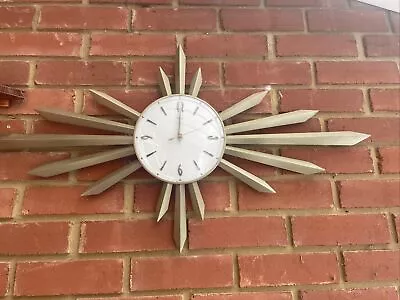 Vintage Metamec 1960's Starburst Wall Clock Retro Made In England • £75