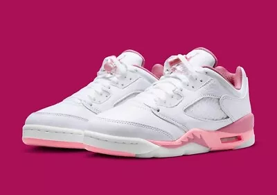 Nike Air Jordan 5 Retro Low Desert Berry Pink White Shoes Size 7Y | 8.5W NEW ✅ • $170