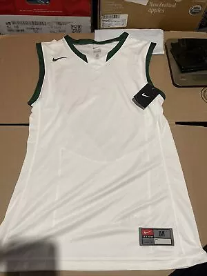 Nike Team Dri Fit Sleeveless Practice Basketball Jersey Mens Green  White Size M • $15