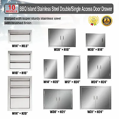 $22.50 • Buy Multi-size BBQ Double Single Doors Drawer Outdoor Kitchen Stainless Steel Access