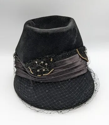 Vintage Marzi Firenze Black Formal Style Women's Hat Made In Italy Neiman Marcus • $25