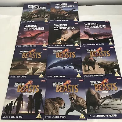 BBC Walking With Dinosaurs & Walking With Beasts Set Of 11 DVDs • £10