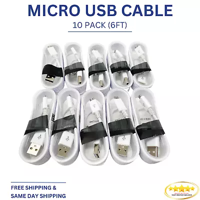 6FT 10x Lot Micro USB Cable Charging Wholesale Bulk Android AAA Grade V8/V9 Cabl • $14.99