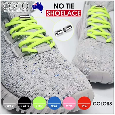 No Tie Locked Elastic Shoelace Shoe Lace Lazy Laces For Adults Kids Sneakers AU • $6.50