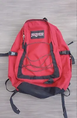 Jansport THR2 BackPack Bookbag Multi Pocket Red Zip Headphone Bag Carrier School • $11.89