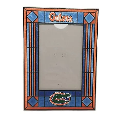 Florida Gators NCAA Stained Glass Picture Frame 5x7 New NWOT Orange Blue RARE • $31.49