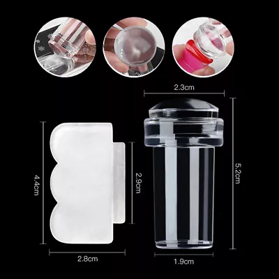 1Set Clear  Nail Art Stamping Kit French Design For Manicure Plate Stamp Seal • $4.38
