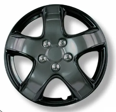 Wheel Hub Caps Cover Trim 14  Ice Black & Charcoal Tough ABS Easy Fit - Set Of 4 • $68.95