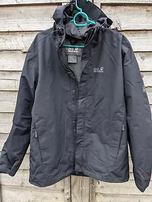 Mens Jack Wolfskin Black Hooded Jacket Size M • £15