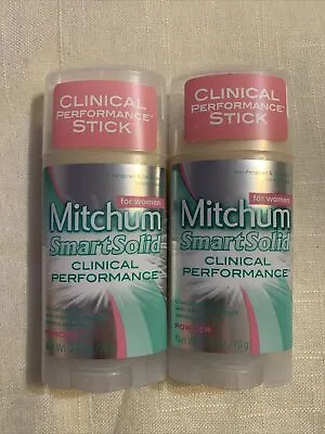 2 Mitchum Women Smart Solid Clinical Performance Powder 2.5 Oz Invisible Stick • $42