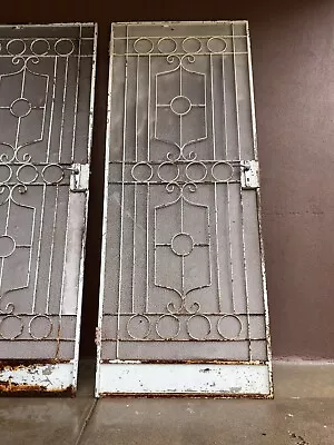 2 X Vintage Wrought  Iron Security Doors Architectural Garden Decorative Screen. • $325