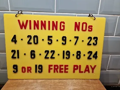 Vintage Acrylic Amusement Arcade Circus Fairground Bingo Game Score Board B • £120