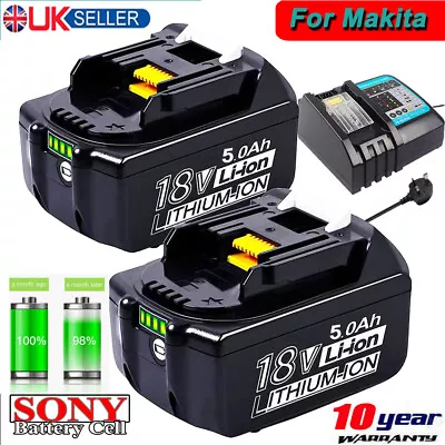 18V For Makita BL1830 BL1850 BL1860 18 Volt BL1815 LXT Battery / Charger Set UK • £18.98