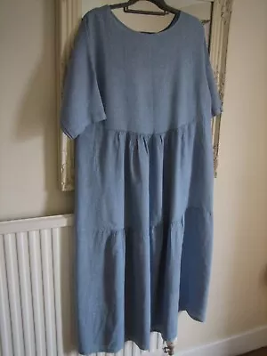 Ladies Dress Size 16 By Made In Italy. NWT. Linen Lagenlook Tiered Pockets. • £21