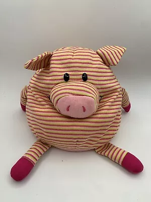 2012 Mushable Pot Belly Pig Pink Green Microbead Pillow Plush Stuffed Stripe • $16.95