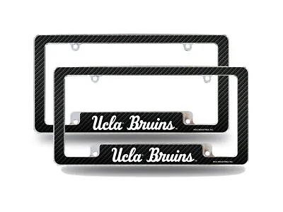 UCLA Bruins NCAA (Set Of 2) Chrome License Plate Frames With Carbon Fiber Design • $39.99