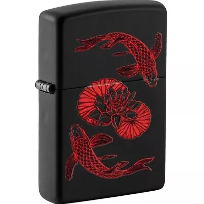 ZIPPO Petrol Lighter Koi Fish Design Gift Boxed Windproof New • £99.95