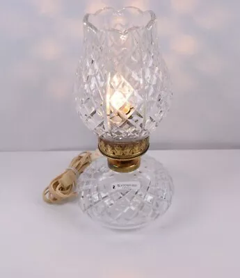 Waterford Clear Crystal 13  Hurricane Tulip Style Electric Tabletop Lamp • $195