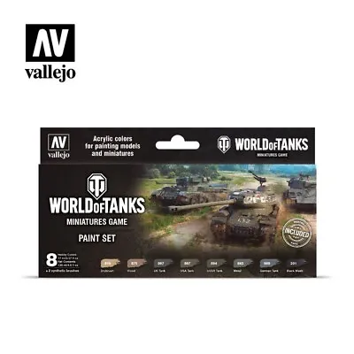 VAL70245 - AV Vallejo Model Color Set - World Of Tanks Miniature Game Paint Set • £18.25