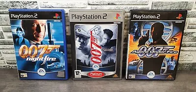 3x PS2 Games 007 James Bond Nightfire Agent Under Fire Everything Or Nothing PAL • £9.95