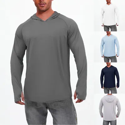 £14.29 • Buy Mens UV Protection Long Sleeve T-Shirt Hoody Sun Block Casual Fishing Shirts Top
