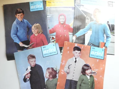 £1.99 • Buy Patons Ariel Vintage Childrens Knitting Patterns - Take Your Pick Cardigans Etc