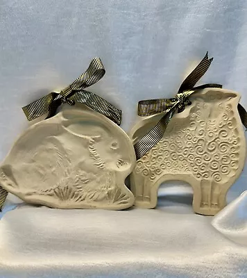 BROWN BAG COOKIE MOLD Lot Of 2 LAMB + BUNNY RABBIT Spring Easter Vintage Retired • $21