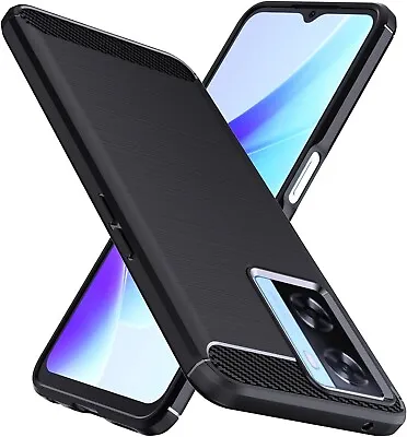 For OPPO A57s CARBON FIBRE CASE SHOCKPROOF SLIM HEAVY DUTY BLACK PHONE COVER TPU • $10.59