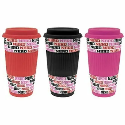 New Nerd Ceramic Travel Coffee Silicone Lid Sleeve Thermal Insulated Pot Pink  • £112.99