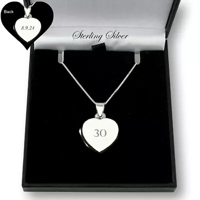 925 Silver Heart Locket Necklace For Birthday 16th 18th 21st 30th 40th Etc • £34.99