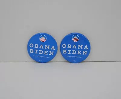 Pair Of Lg Obama Biden Pinback Light Blue President Political Campaign Pins 2.2  • $4.95