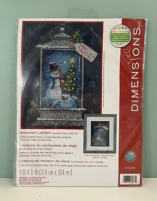 Dimensions Snowman Lantern Counted Cross Stitch Kit ~  14 Count ~ #70-08987 NEW! • $16.99