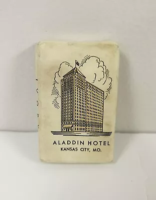 The Aladdin Hotel Kansas City MO Travel Size 1950’s Advertising MCM A Ivory • $6