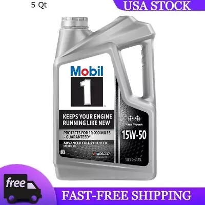 Mobil 1 Advanced Full Synthetic Motor Oil 15W-50 5 Qt Freeship • $24.99