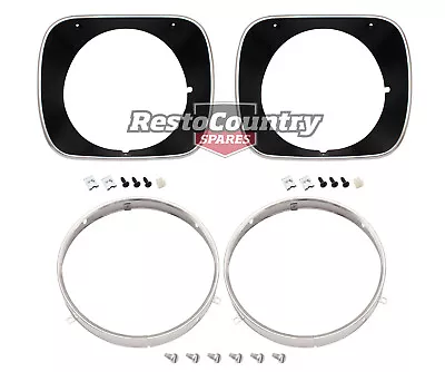 Holden Single Headlight Rim Kit Inner + Outer + Left + Right BLACK HQ SS GTS • $271.40