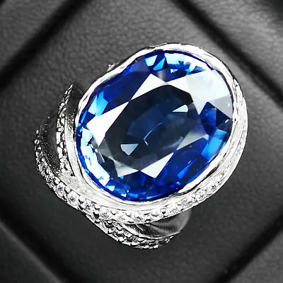 Wonderful Tanzanite Violet Blue Oval 19.90Ct. 925 Sterling Silver Ring Size 6.25 • $34.99