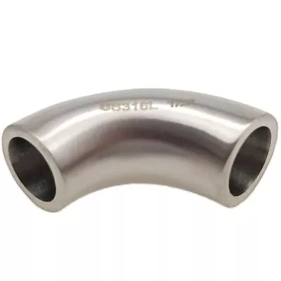 Sanitary 1/2  Short 90 Degree Butt Weld Elbow SS316L Stainless Steel • $22.54