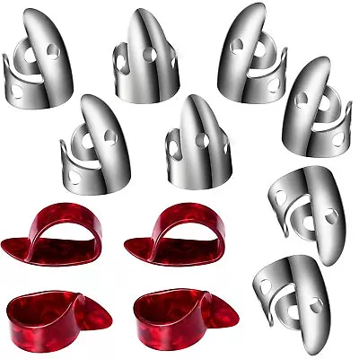 12 Pieces Steel Finger Picks Set Including Stainless Steel Finger Picks And ... • $17.32