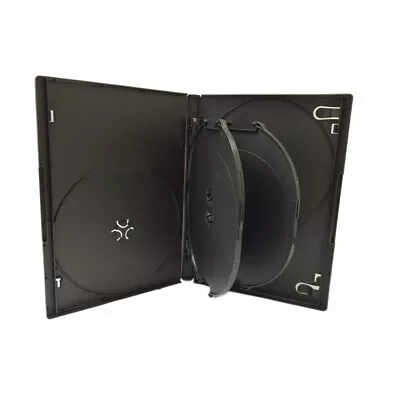 10 Standard 14mm Black 6 Disc DVD Storage Case Box With 2 Trays For CD DVD Disc • $16.95