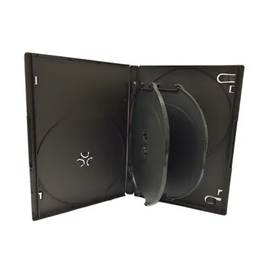 25 Standard 14mm Black 6 Disc DVD Storage Case Box With 2 Trays For CD DVD Disc • $29.95