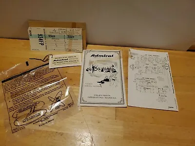 Vintage Admiral Portable Black & White TV Complete Set Of Paperwork • $32