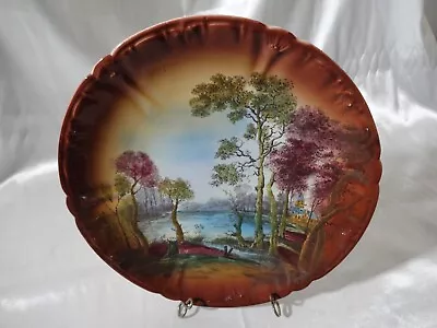 Bonn Franz Ant Mehlem Germany Antique Decorative Plate 9 1/4  Brown Purple Blue • £29.57